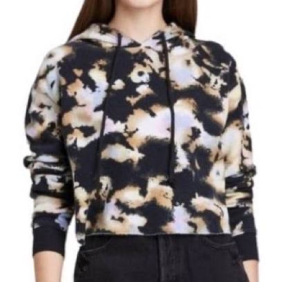 Wild fable cropped hoodie black multi dye color new with tags size large - Picture 6 of 14